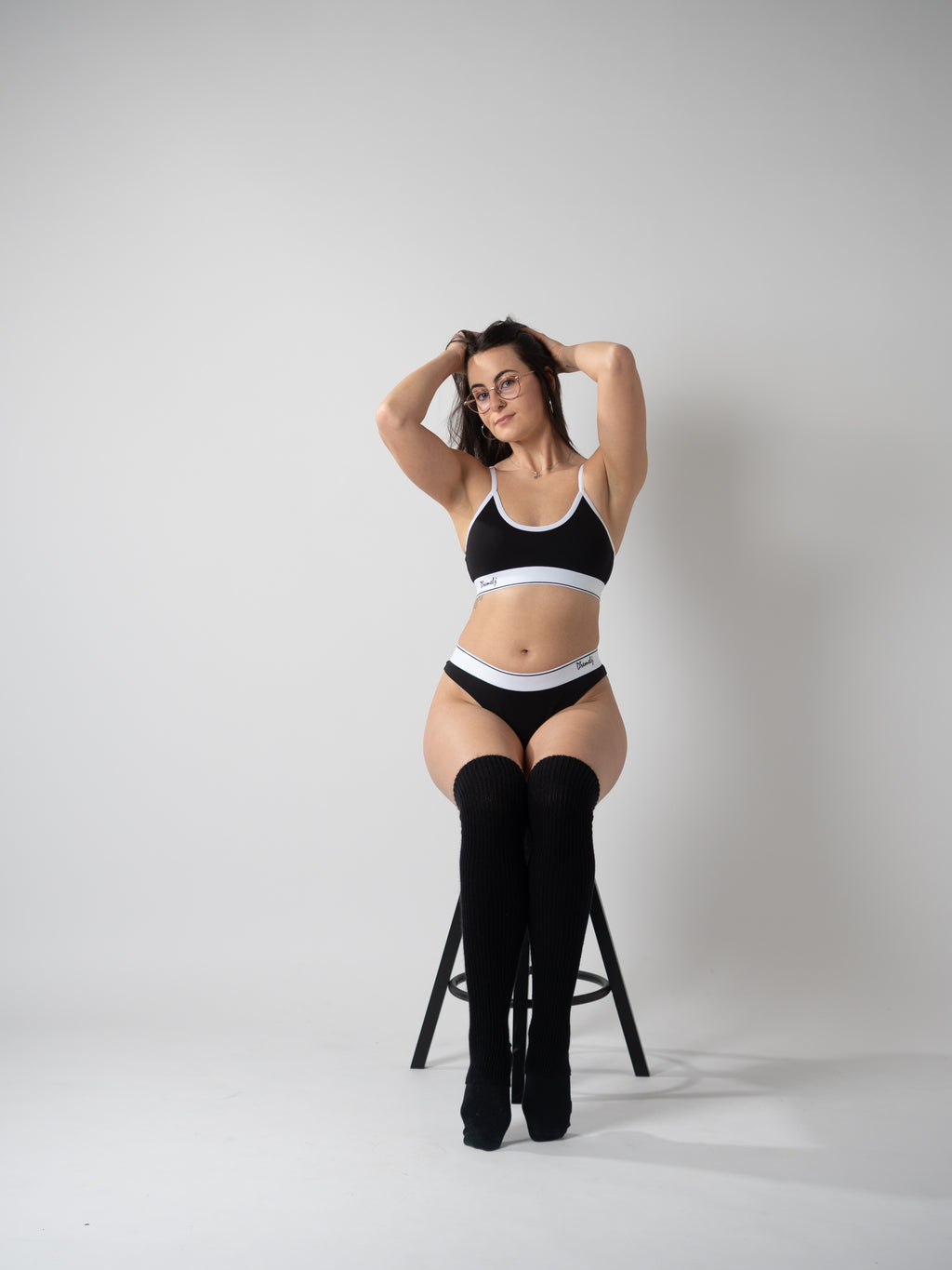 Bombažni NEDRČEK: Cotton kiss (Black)