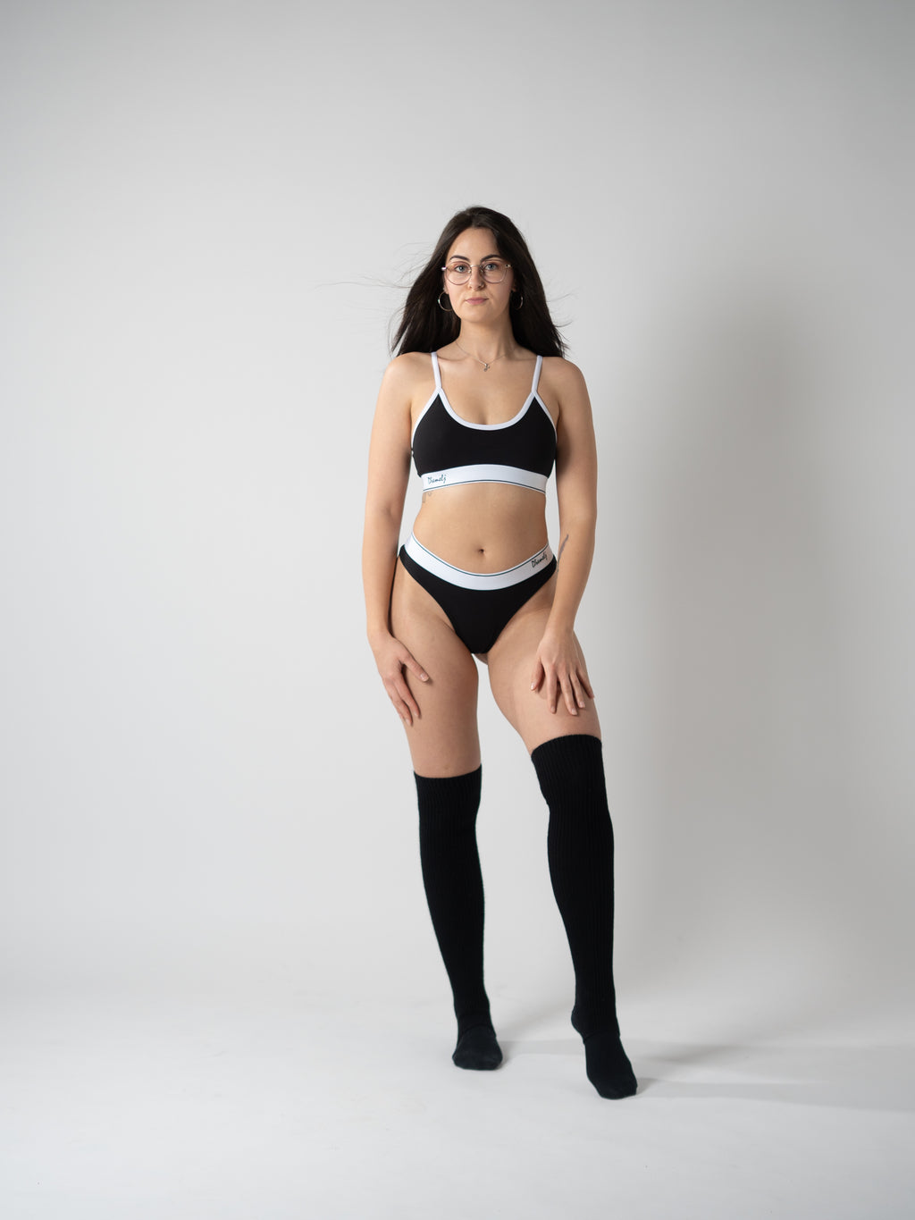 Bombažni NEDRČEK: Cotton kiss (Black)